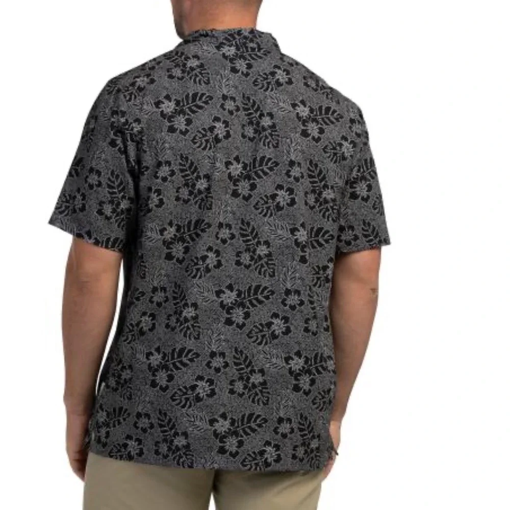 NEW Tommy Bahama Mens 3XLT IslandZone Bahama Coast Aloha Geo Black Shirt Comfort